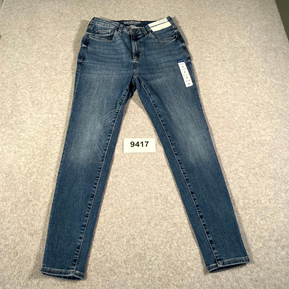 Arizona Jegging Jeans Womens 7 Blue Denim Cotton Stretch High Rise Medium Wash